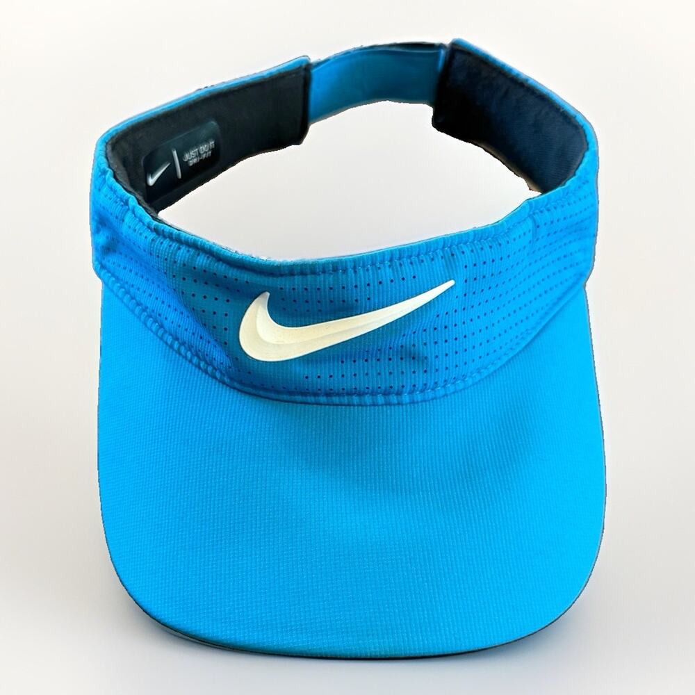 Nike Unisex Blue Just Do It Featherlight Tennis Pickleball Golf Visor Hat Cap